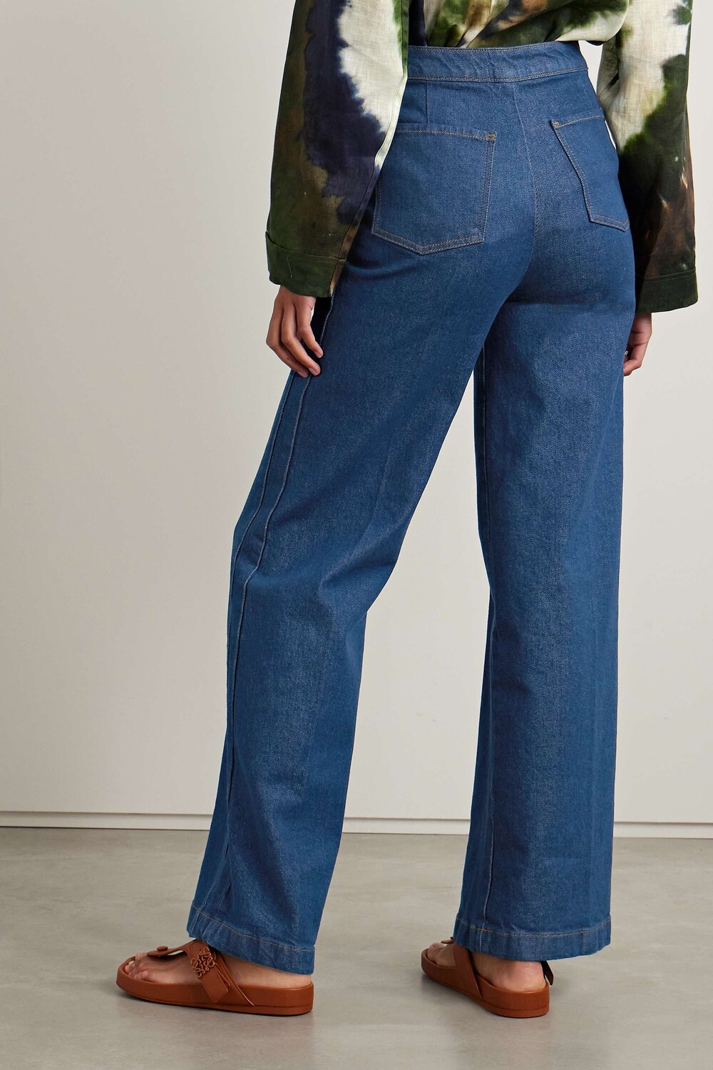 

FRAME широкие джинсы Sailor с завышенной талией и пуговицами, деним