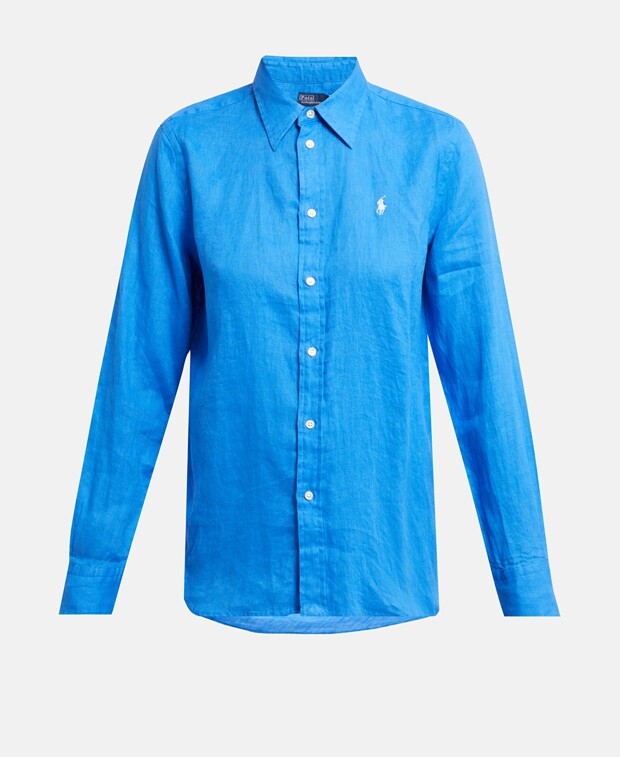

Льняная блузка Polo Ralph Lauren, цвет Royal Blue