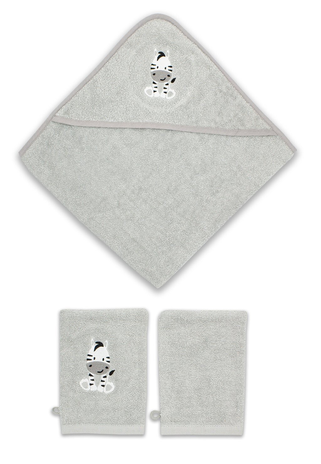 

Банное полотенце SET MIT 2 WASCHLAPPEN Babykajo, цвет zebra grau