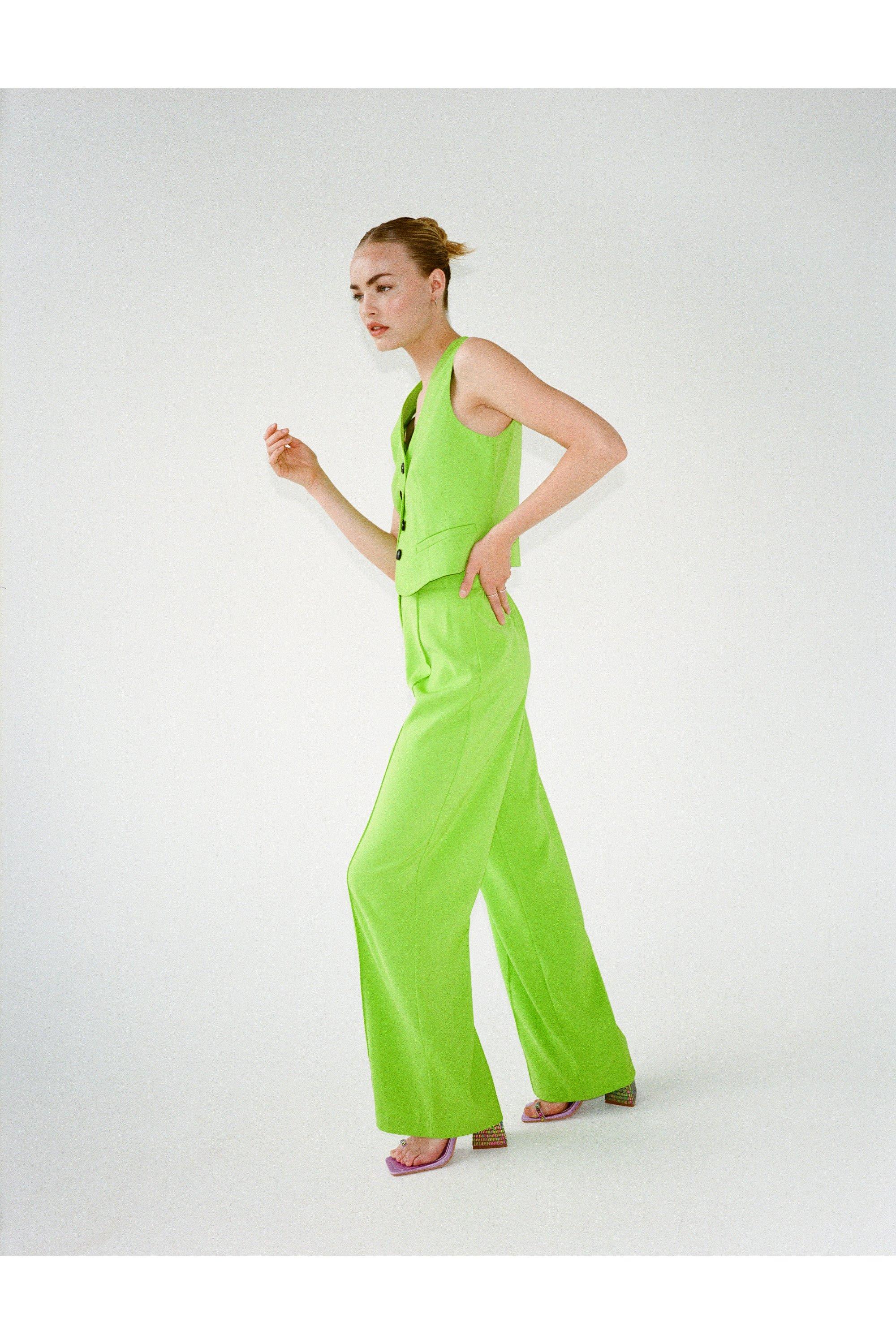Приталенные брюки прямого кроя из саржи Nasty Gal, зеленый брюки maharishi демисезонные прямой силуэт размер m зеленый
