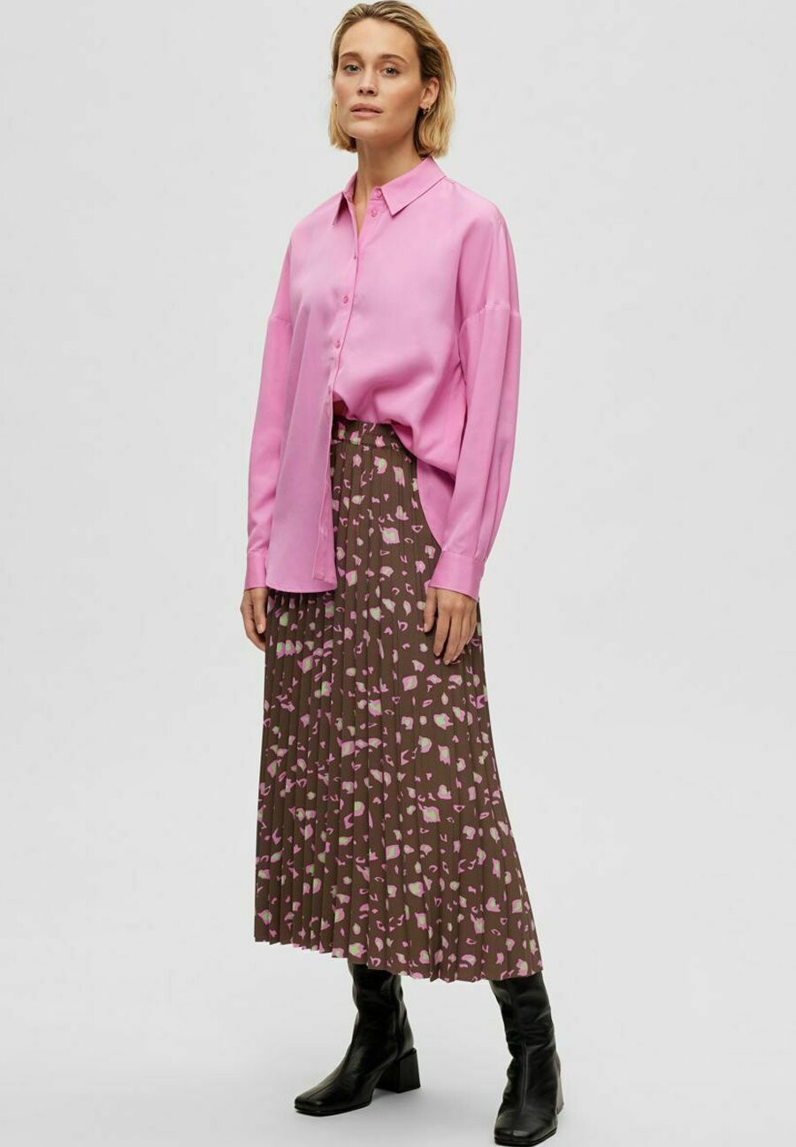 

Юбка Selected Femme MIDIROCK FALTEN, цвет morel