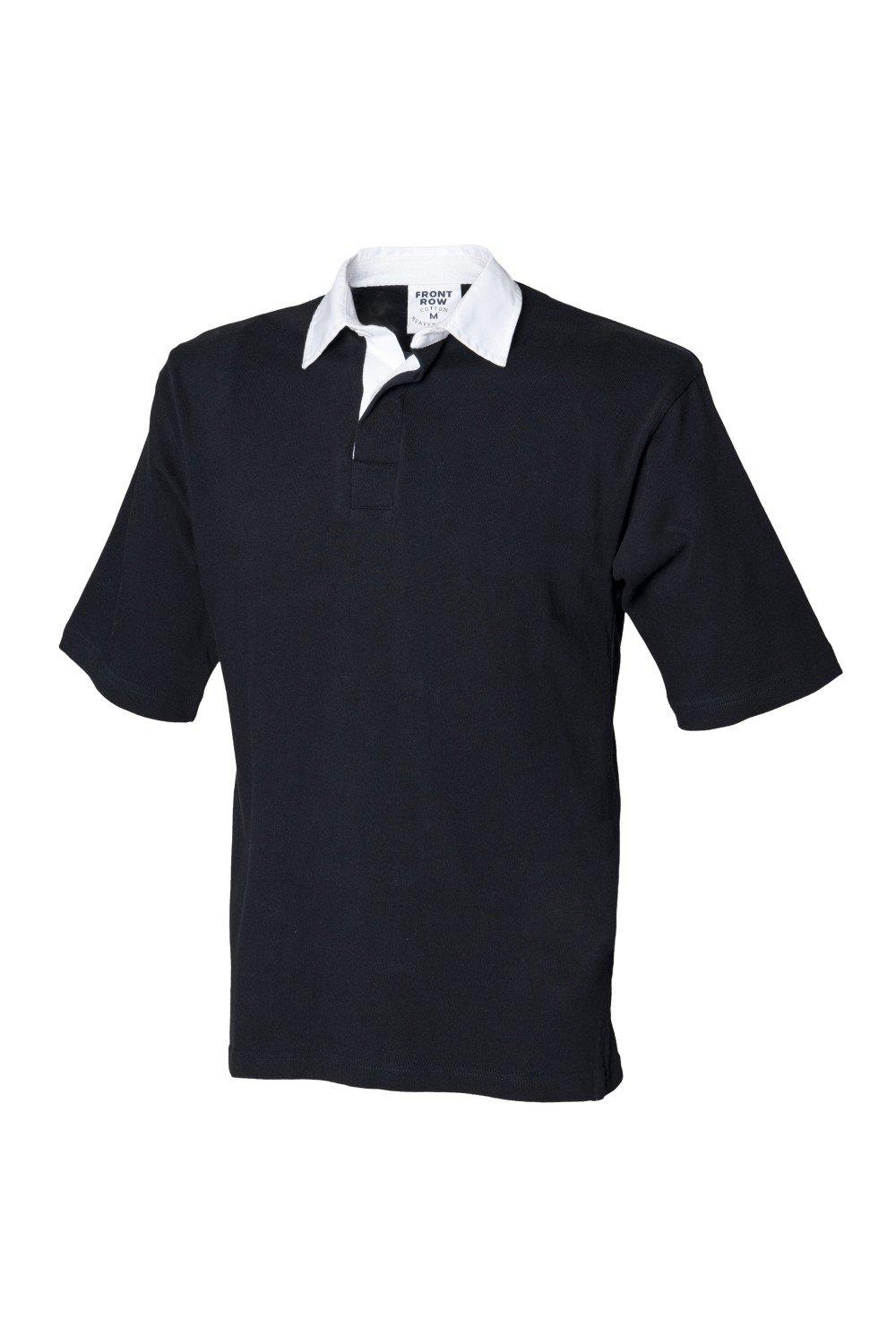 Спортивная рубашка-поло для регби с короткими рукавами Front Row, черный