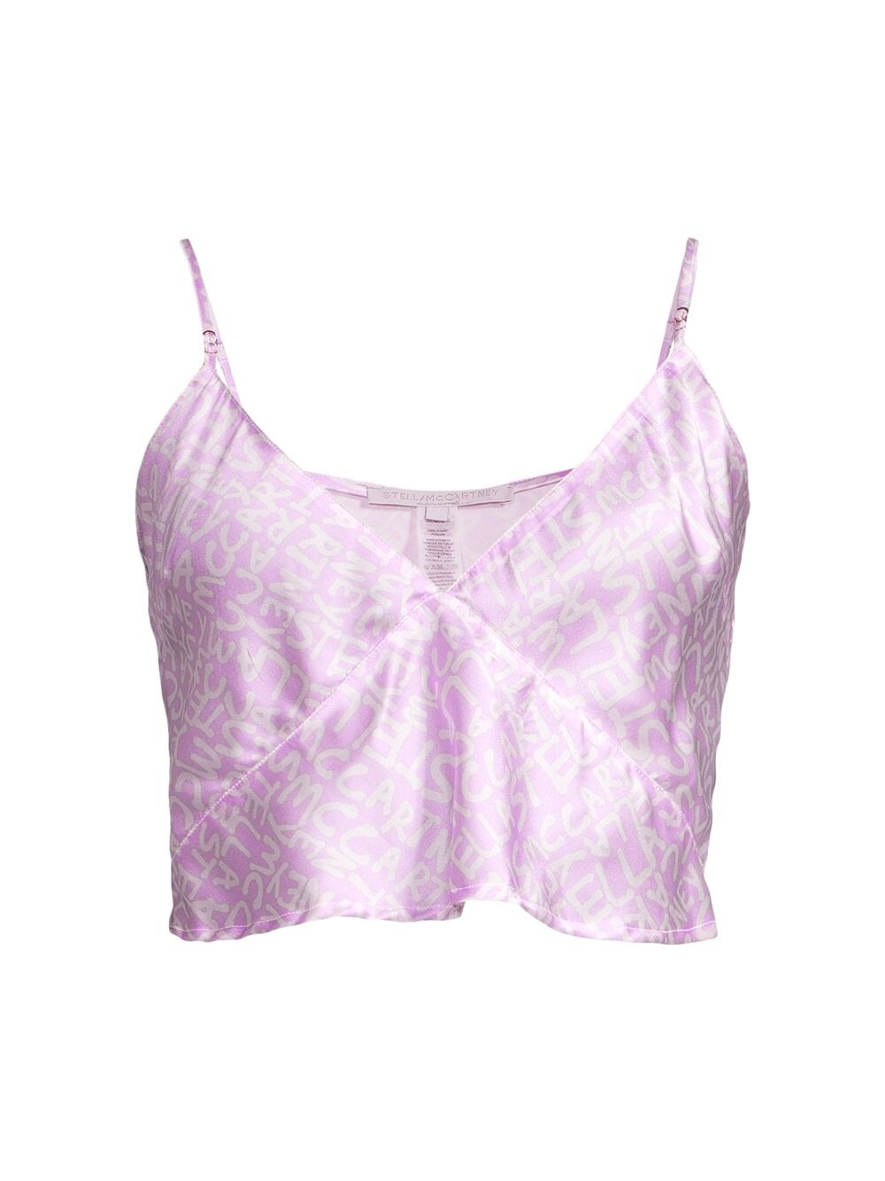 

Драпированный топ на бретельках с принтом граффити Stella McCartney Lingerie, кремовый