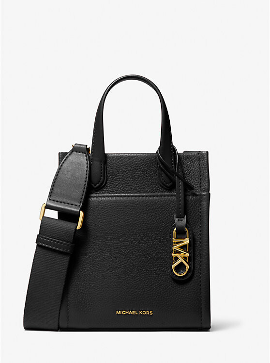 

Очень маленькая сумка через плечо Gigi из шагреневой кожи Michael Kors, черный