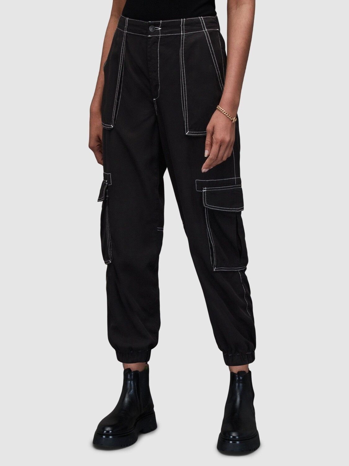 

Брюки AllSaints Frieda Stitch, черные, Черный