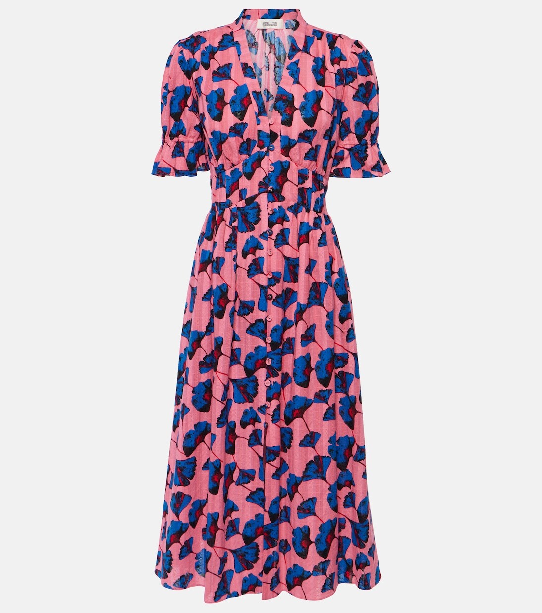 

Платье миди из хлопка с принтом erica Diane Von Furstenberg, розовый