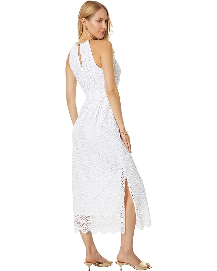 

Платье Lilly Pulitzer Bingham Lace Midi Dress, цвет Resort White Scalloped Shell Lace