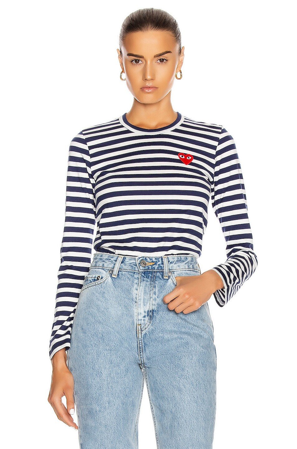 

Футболка Comme des Garçons Stripe Red Heart, темно-синий