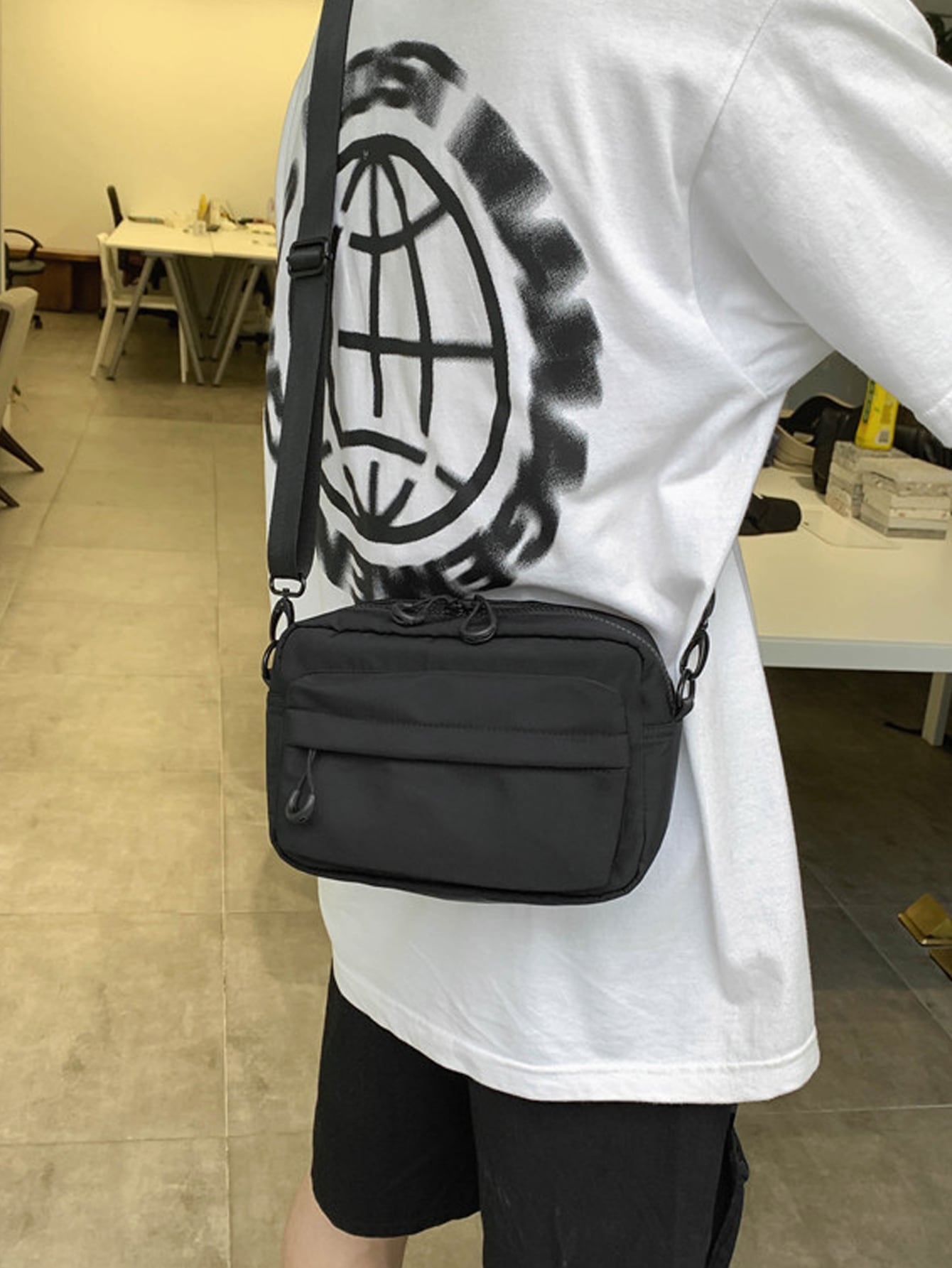 Старшеклассники Университета Первокурсник Многофункциональная сумка на ремне Сумка через плечо Повседневная сумка Мини-мужская сумка через плечо, черный цена и фото