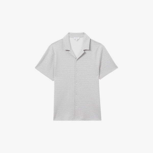 

Рубашка brewer из фактурной ткани стрейч из смесового хлопка Reiss, серый