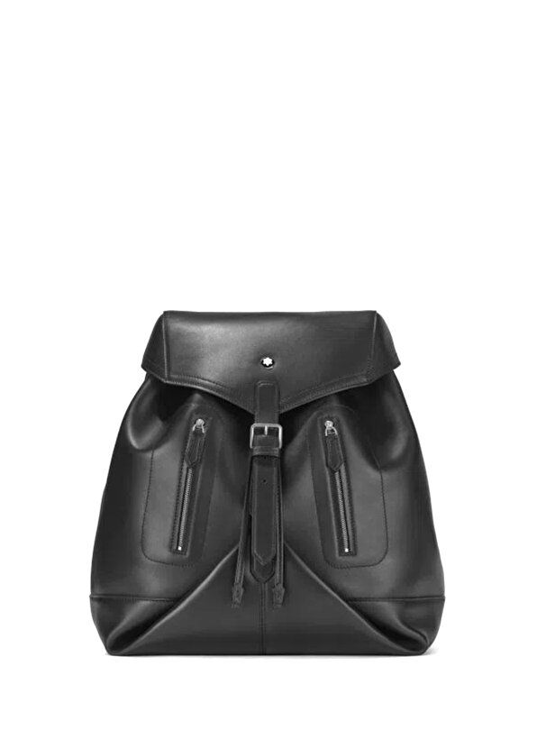Черный кожаный рюкзак meisterstück с логотипом Montblanc