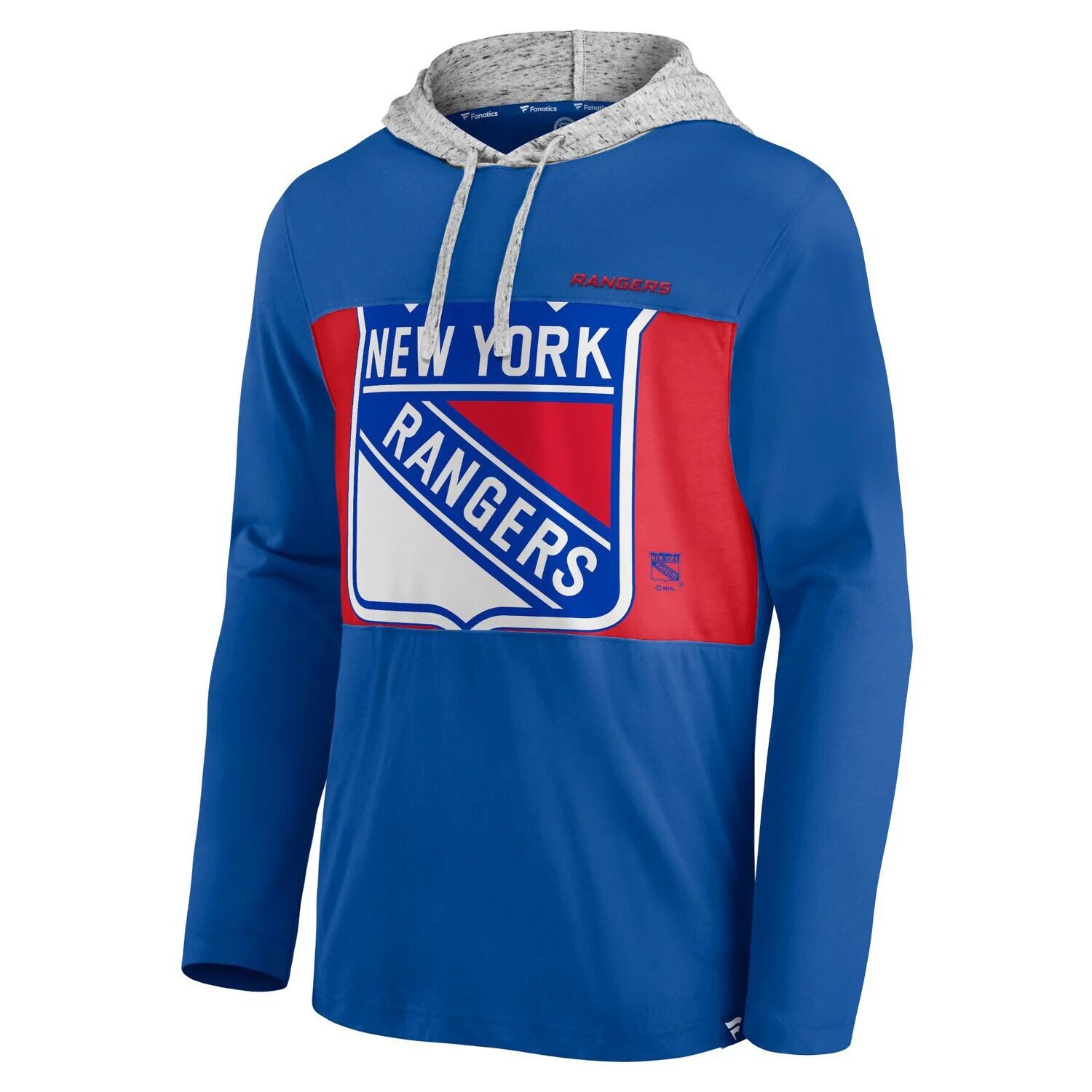 

Мужской пуловер с капюшоном Fanatics синего/красного цвета с надписью New York Rangers Block Party, непревзойденный пуловер с капюшоном, Красный