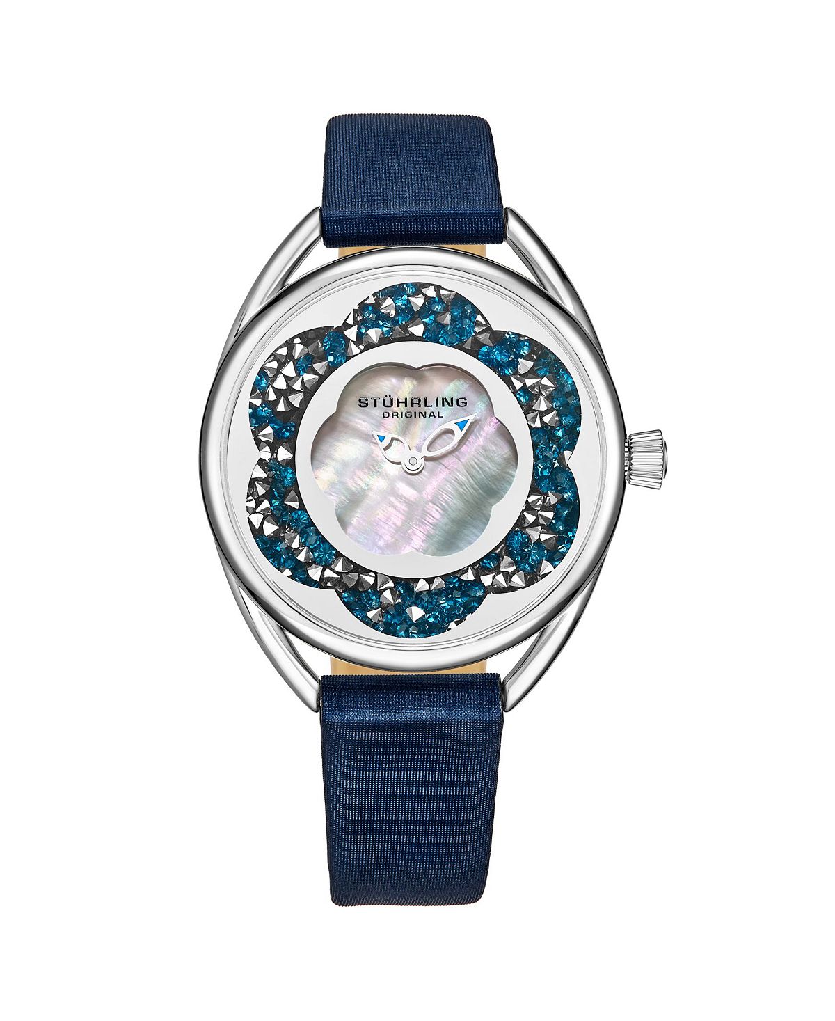 Женские часы с синим кожаным ремешком, 38 мм Stuhrling, синий