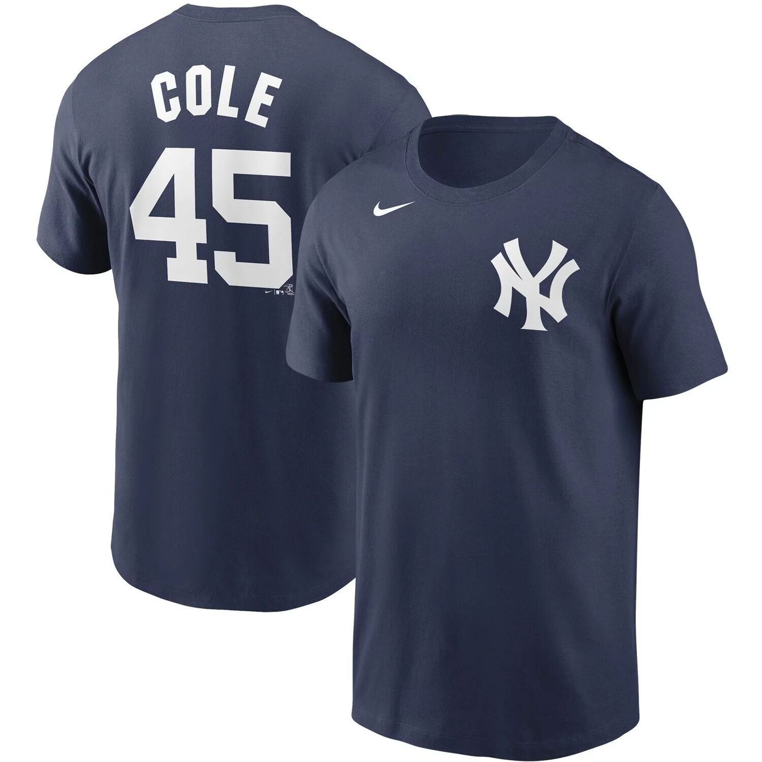

Мужская темно-синяя футболка Gerrit Cole New York Yankees с именем и номером Nike, Синий
