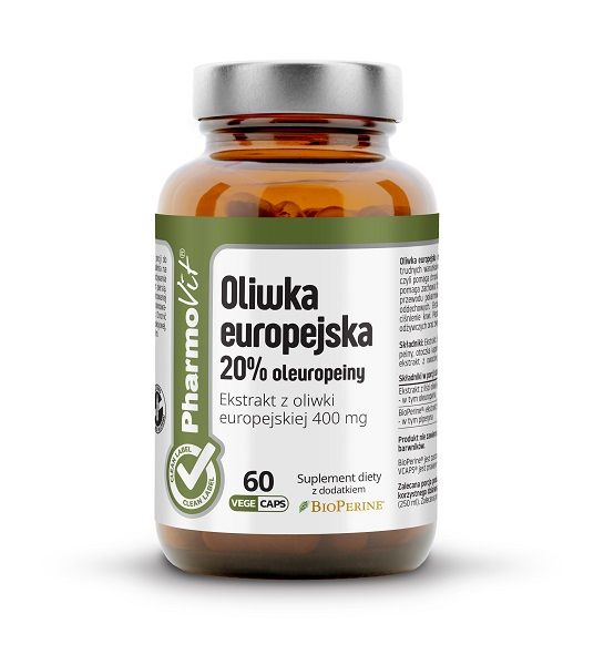 Препарат, укрепляющий иммунитет Pharmovit Oliwka Europejska 20% Oleuropeiny Kapsułki, 60 шт sunergetic экстракт оливковых листьев 750 мг 120 капсул