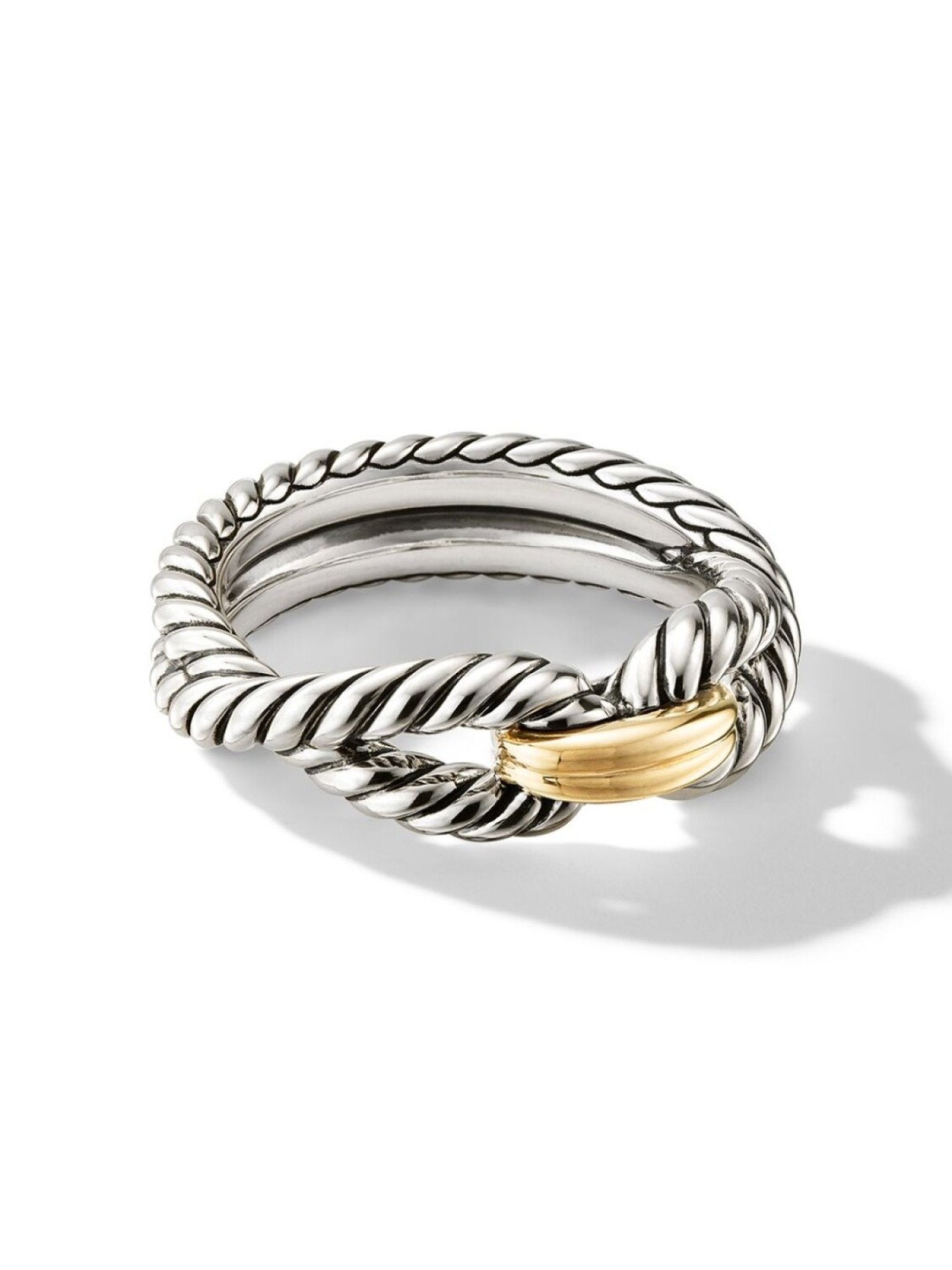 

Кольцо Cable Loop из желтого золота и серебра David Yurman, серебряный