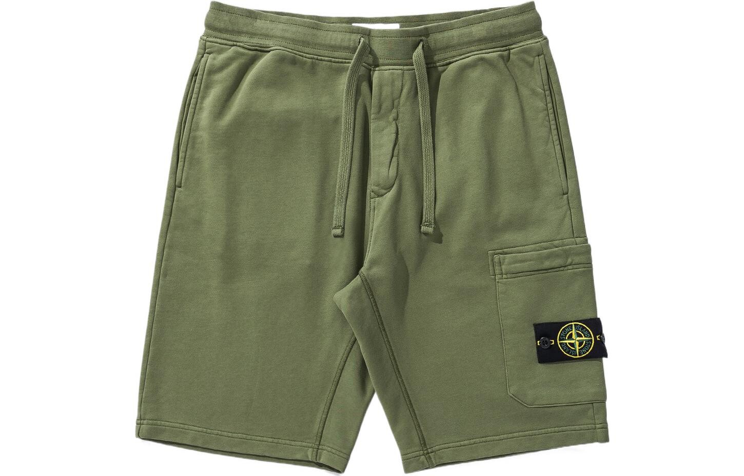 

Повседневные шорты мужские оливково-зеленые Stone Island, оливково-зеленый