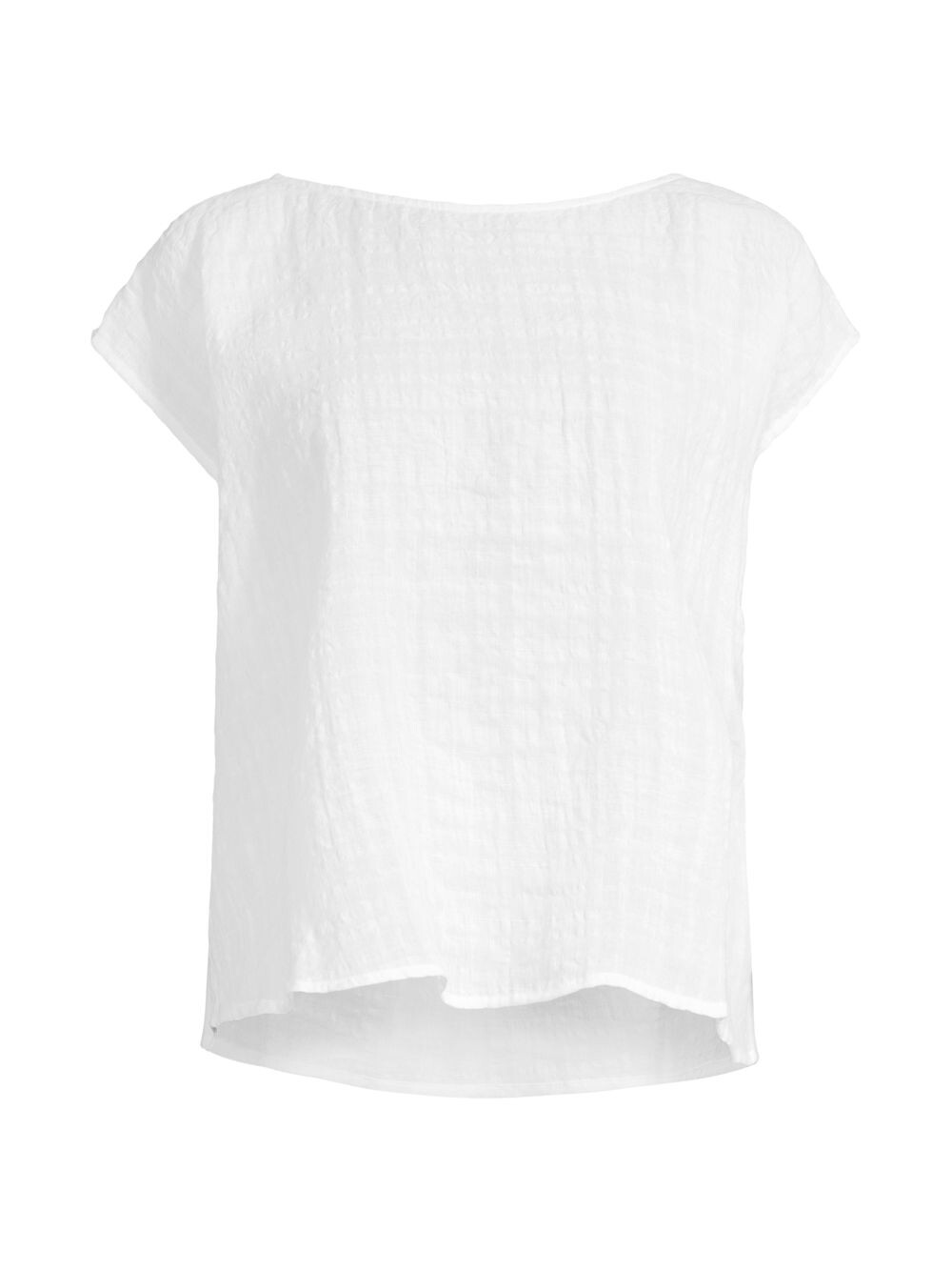 

Присборенный свободный топ с вырезом Bateau Eileen Fisher, белый