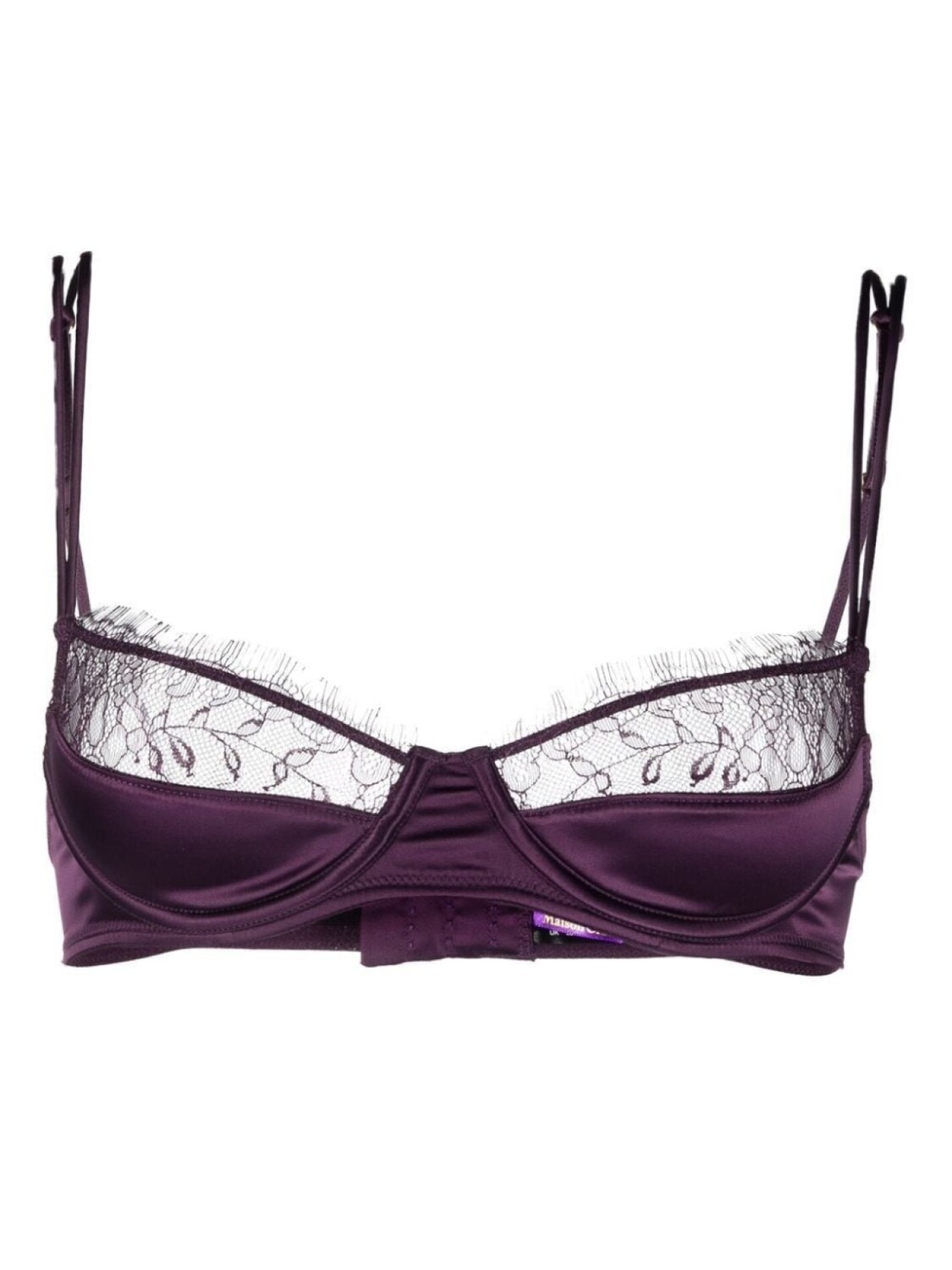 

Maison Close атласный бюстгальтер с кружевом, фиолетовый