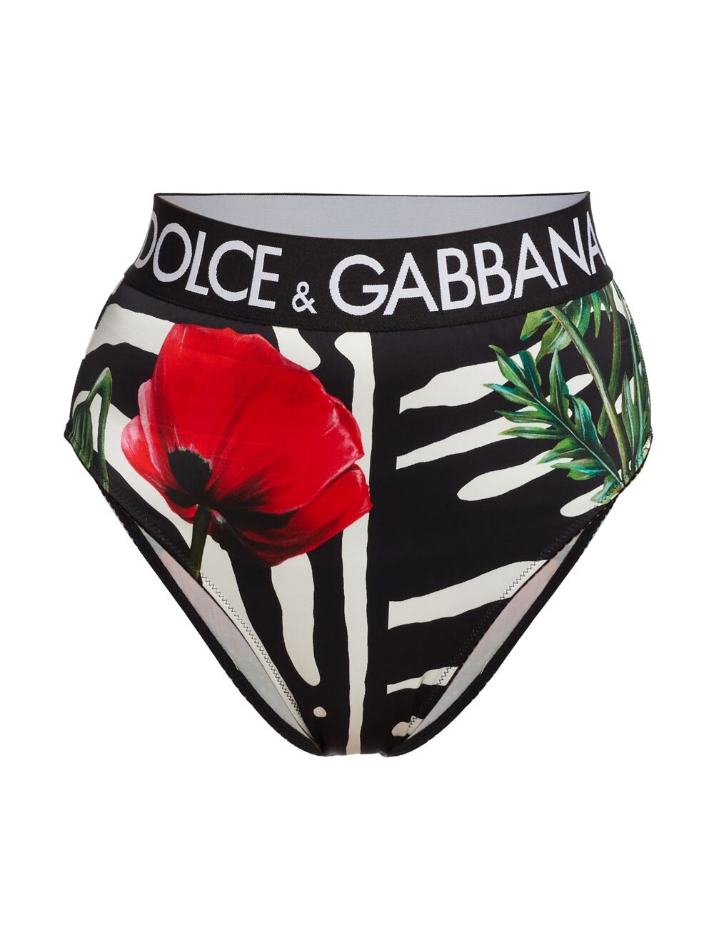 

Трусики с высокой талией и принтом Poppy & Zebra DOLCE&GABBANA
