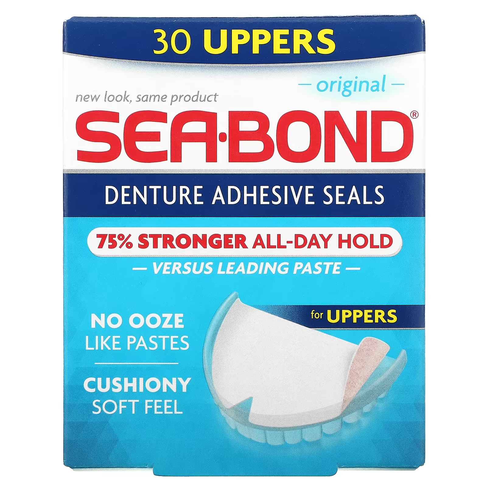 Клейкие пломбы Original 30 Uppers SeaBond для зубных протезов