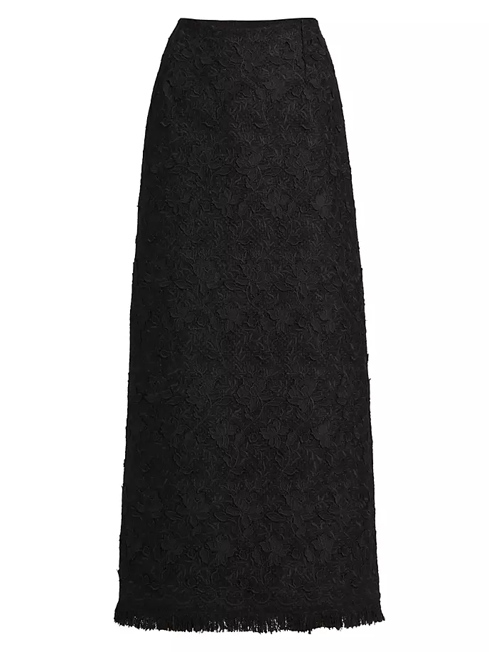 

Твидовая юбка-карандаш Gardenia из гипюра Oscar De La Renta, черный