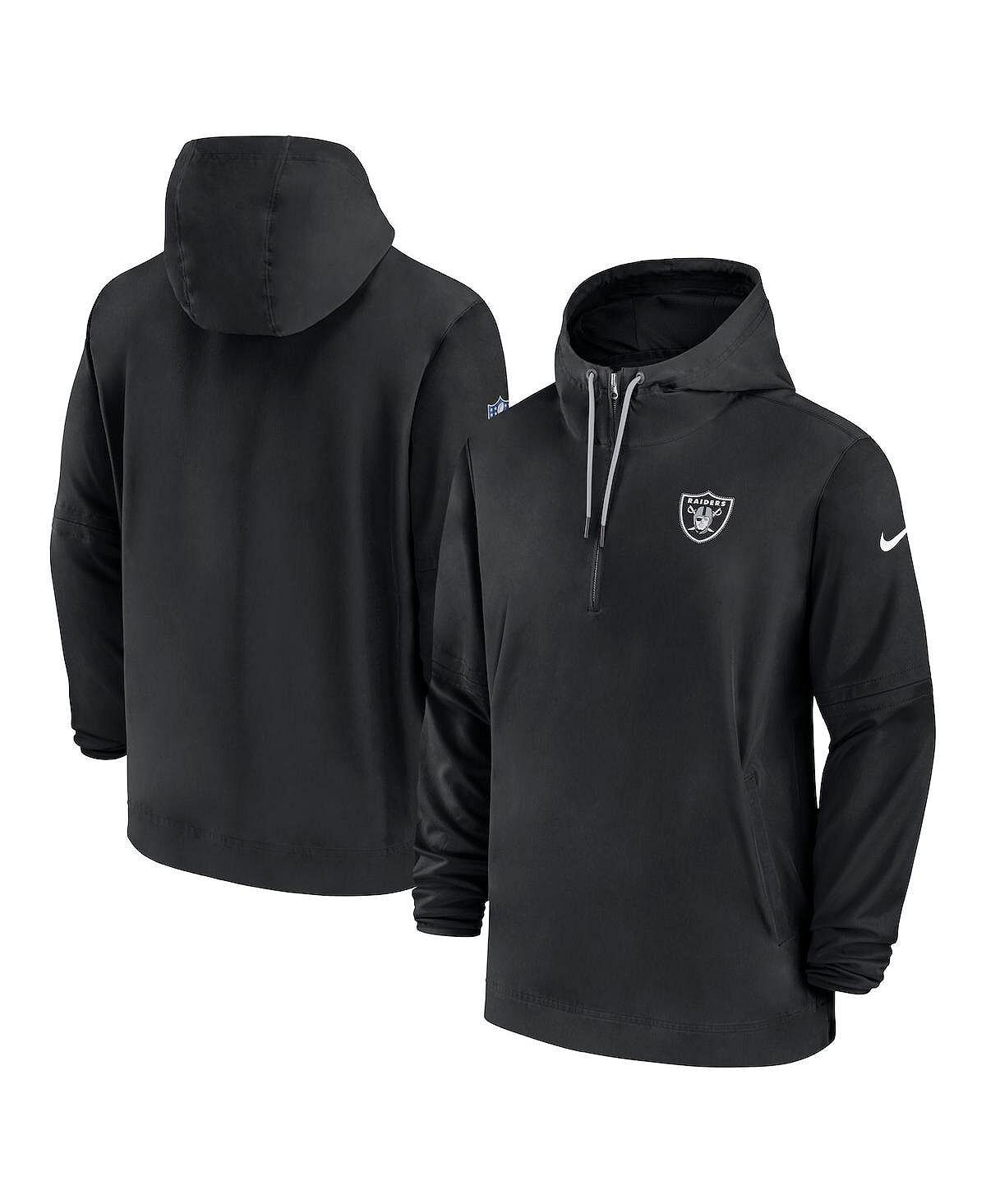 

Мужская черная толстовка с молнией до четверти с боковой линией Las Vegas Raiders Nike, Черный