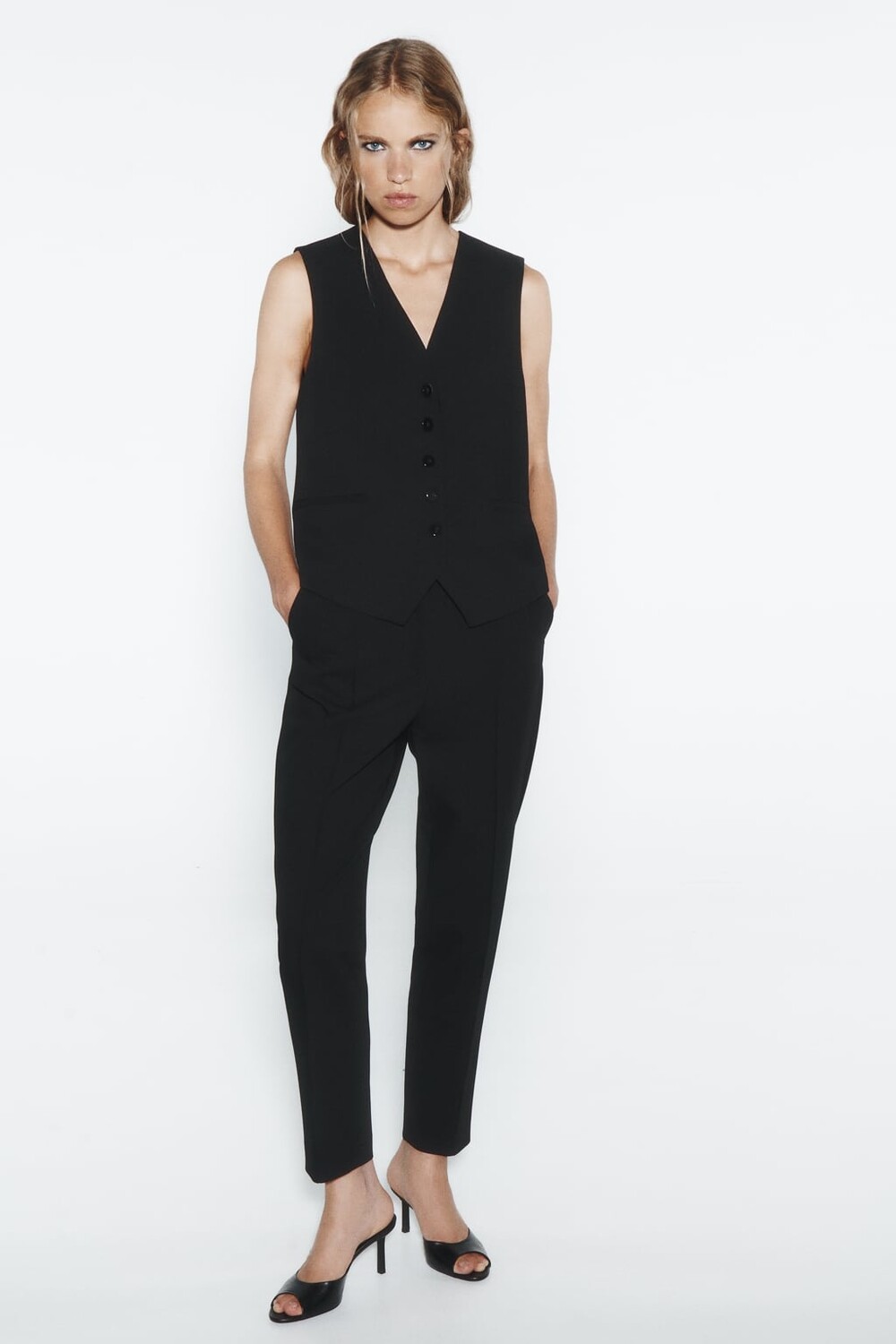 

Сшитый на заказ жилет ZARA, черный