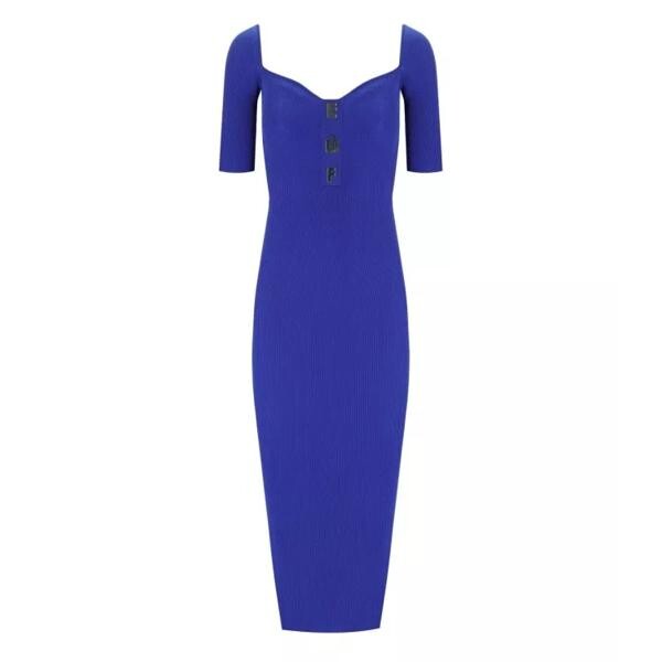 

Платье indigo knitted midi dress Elisabetta Franchi, синий