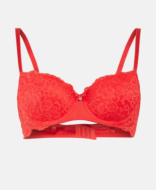 

Бюстгальтер на косточках, чашка BF Hunkemöller, красный