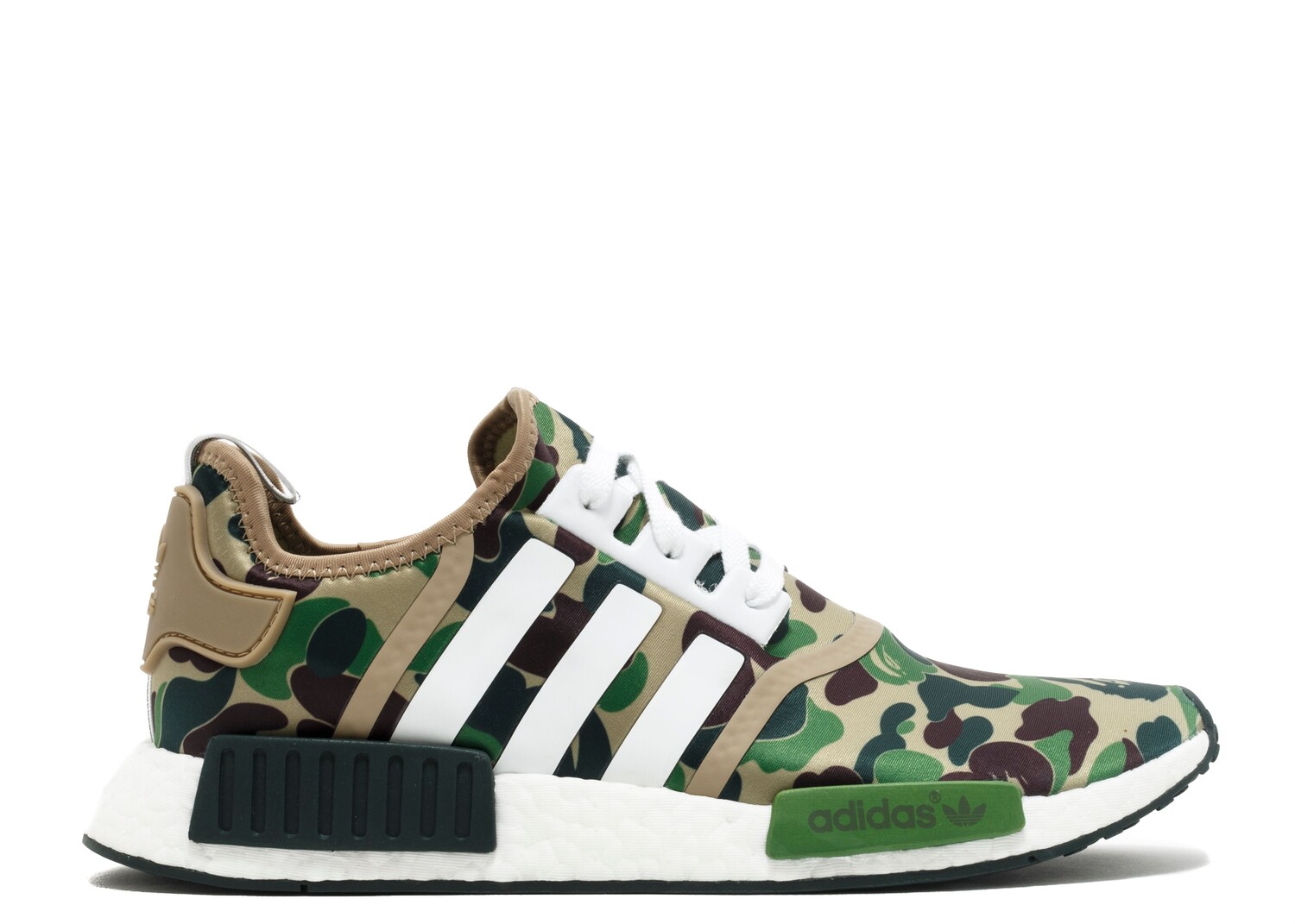 Кроссовки adidas A Bathing Ape X Nmd_R1 'Olive Camo', зеленый