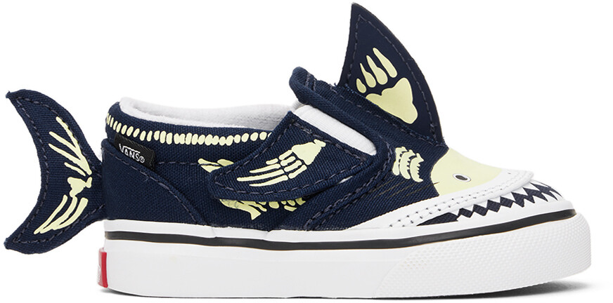 

Темно-синие кроссовки без шнуровки Baby Shark Glow Vans