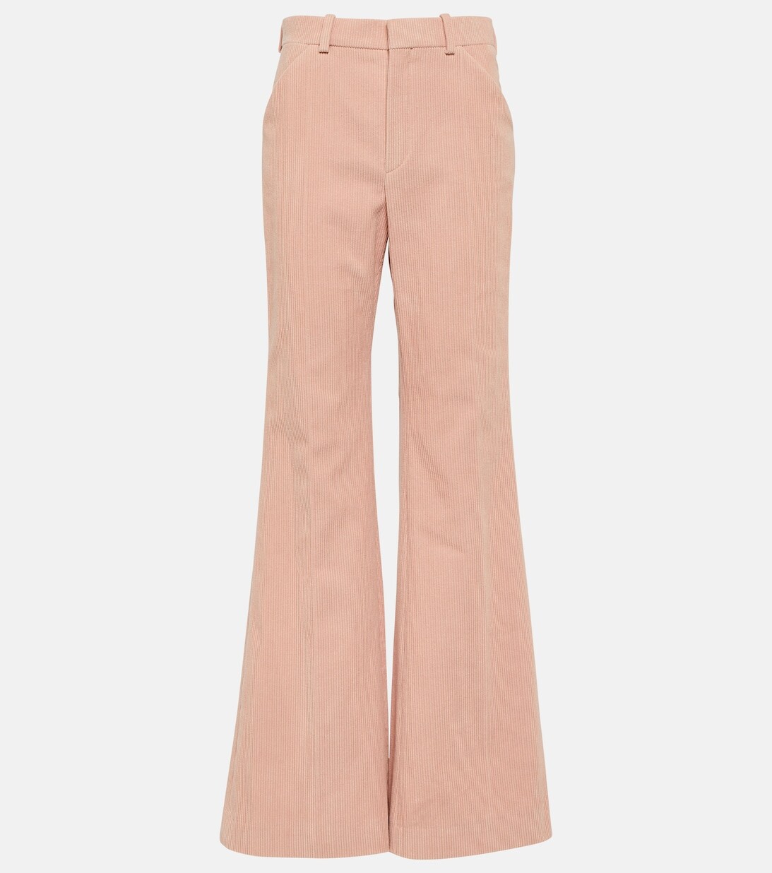 

Расклешенные вельветовые брюки с высокой посадкой CHLOÉ, розовый