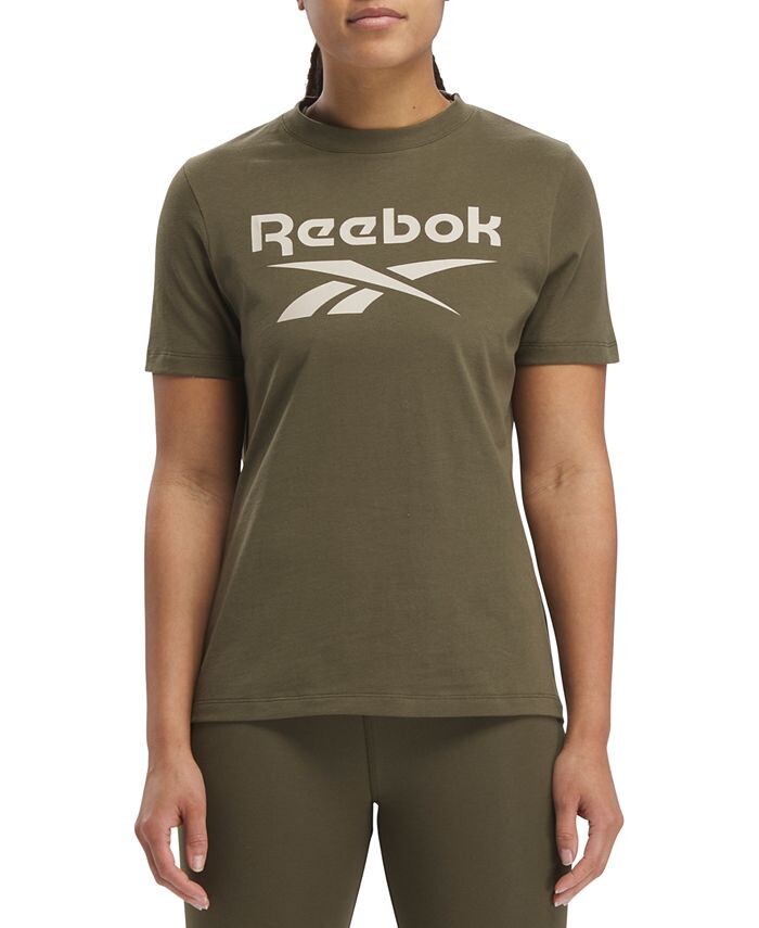 

Женская футболка с коротким рукавом и графическим логотипом Reebok, зеленый