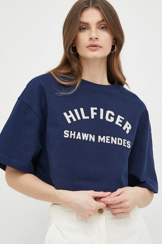 

Хлопковая футболка из коллаборации с Шоном Мендесом Tommy Hilfiger, темно-синий