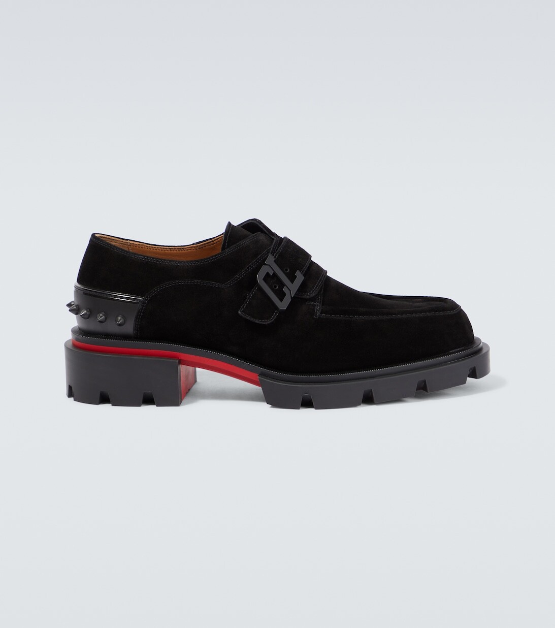 

Замшевые лоферы на платформе Christian Louboutin, черный