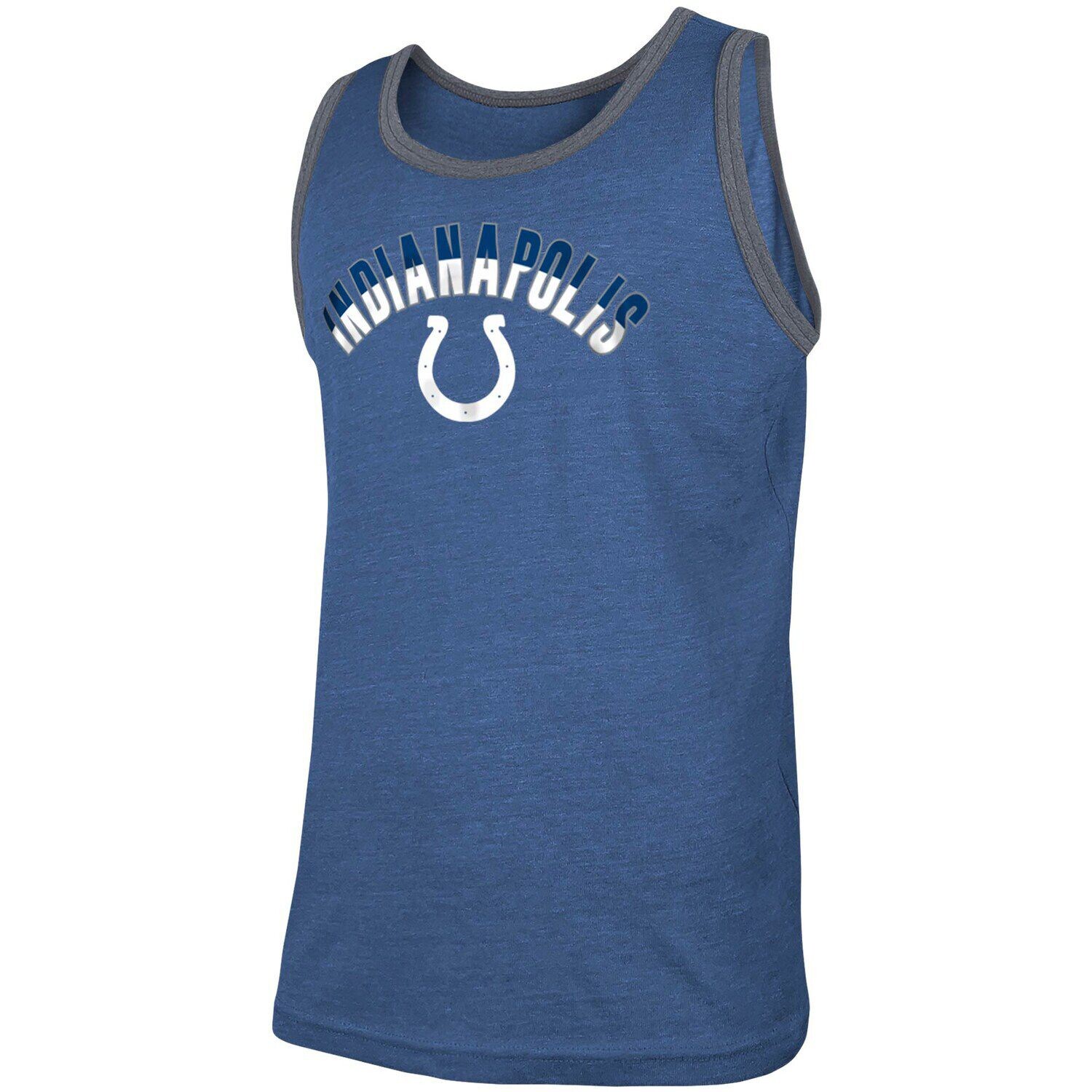 

Мужская майка New Era Heathered Royal Indianapolis Colts Ringer Tri-Blend
