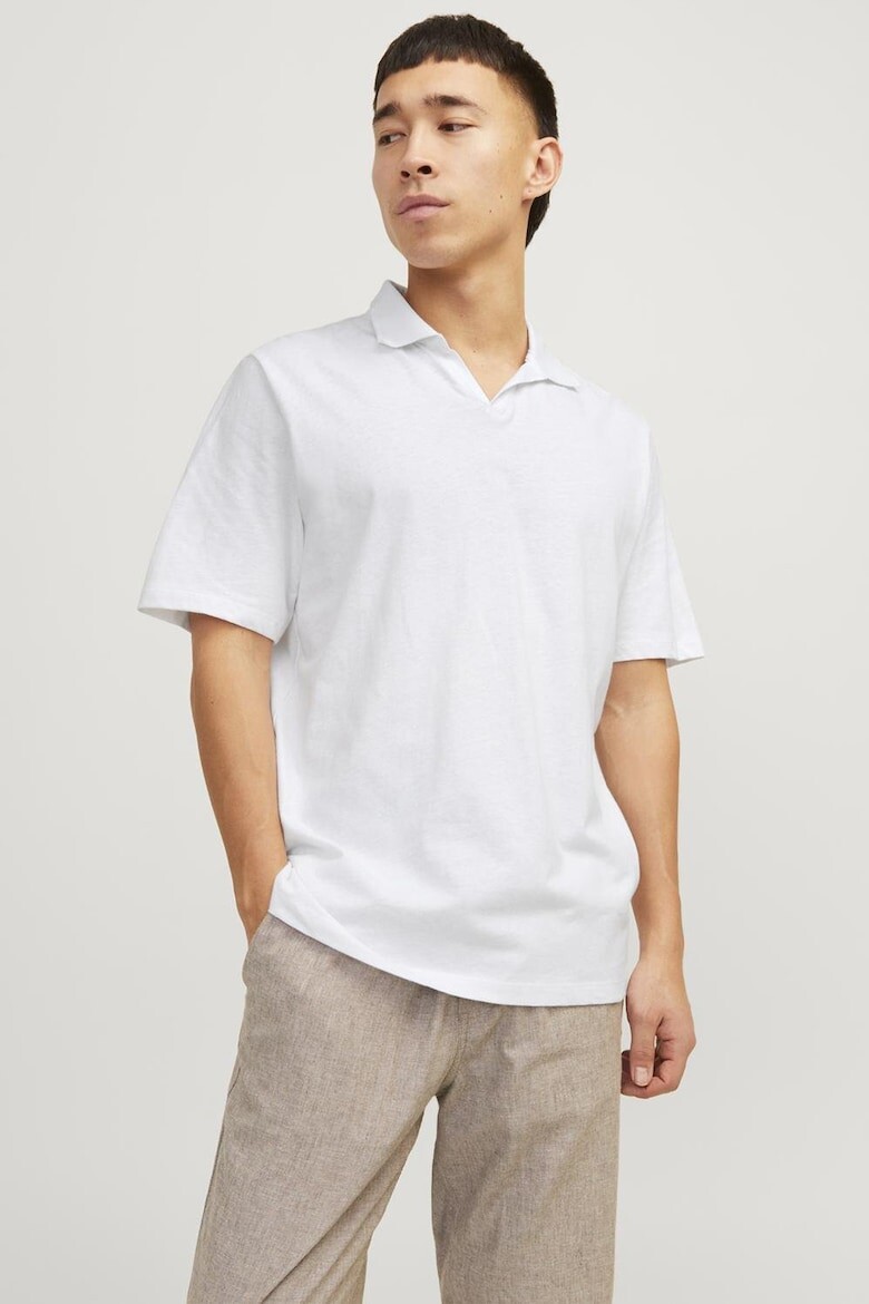 

Льняная футболка с воротником Jack & Jones, белый