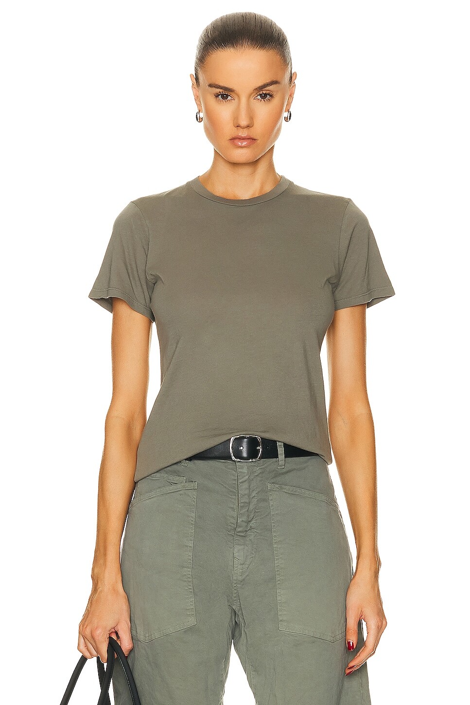

Футболка Nili Lotan Mariela Crewneck, цвет Admiral Green