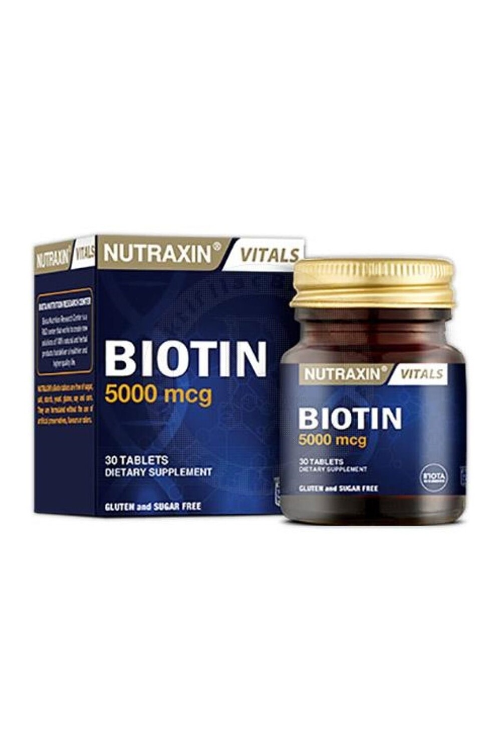

Nutraxin Биотин 5000 мкг Пищевая добавка 30 таблеток