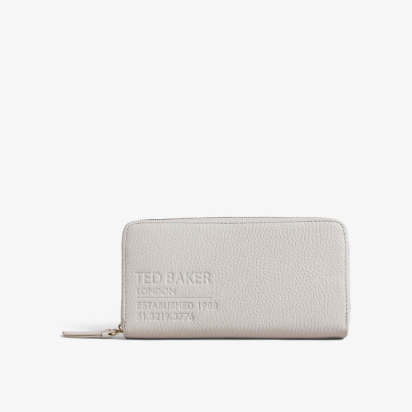 

Большая кожаная сумка на молнии с тиснением логотипа Dalea Ted Baker, серый