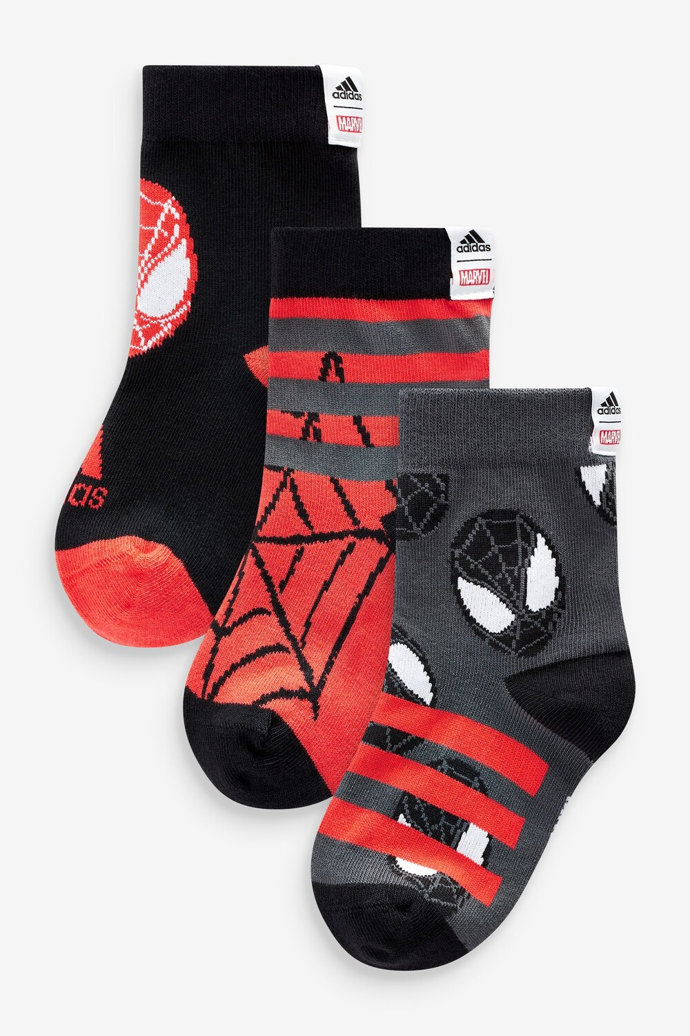 

Набор из 3 пар детских носков Marvel Spider-Man adidas, черный