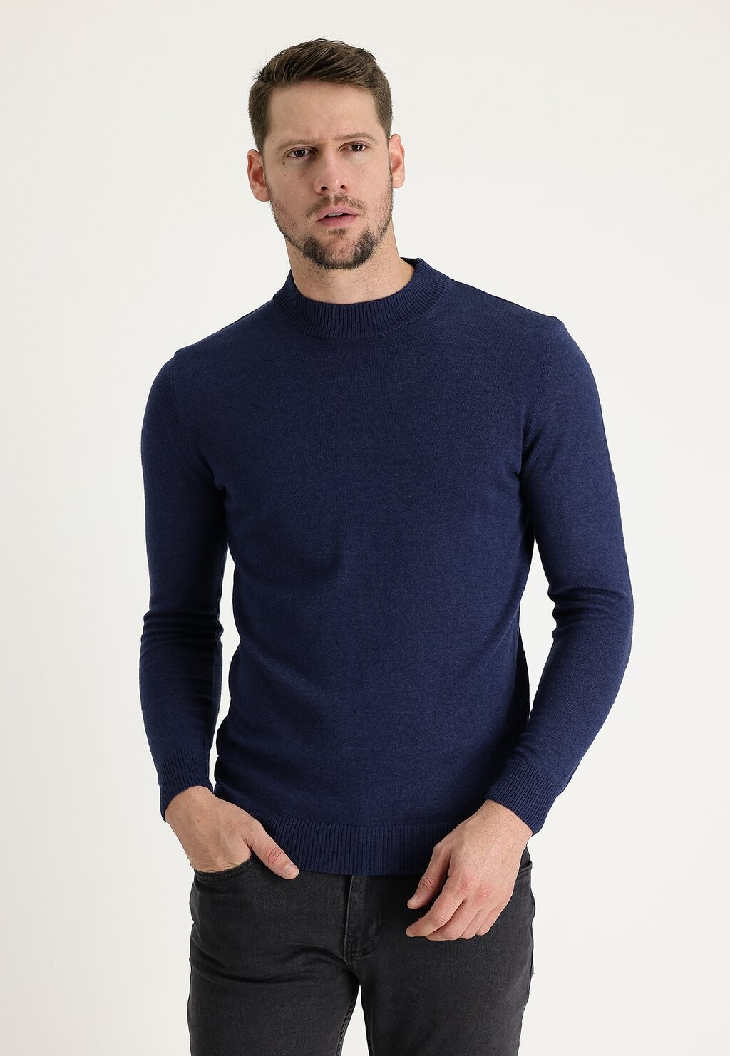 

Вязаный свитер STEHKRAGEN REGULAR FIT Kigili, цвет Medium Navy Melange