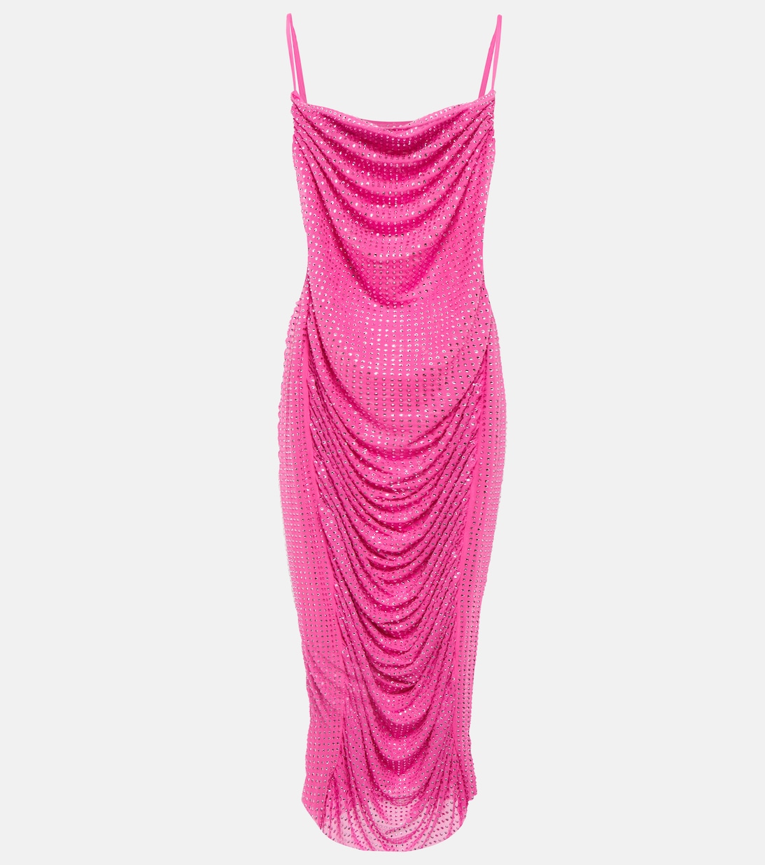 Украшенное платье миди SELF-PORTRAIT, розовый украшенное платье миди с открытыми плечами self portrait красный