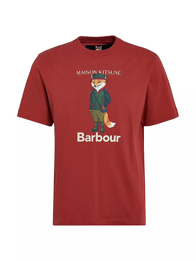 

Футболка Barbour x Maison Kitsuné Beaufort Fox Barbour, цвет burnt henna