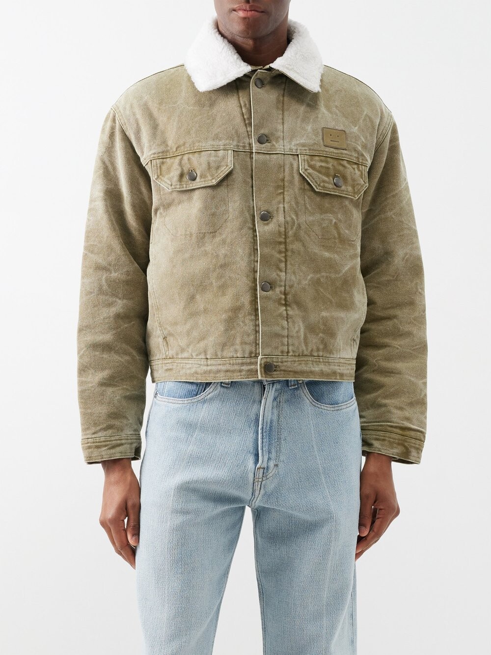 

Утепленная верхняя рубашка orsan из хлопковой парусины Acne Studios, зеленый