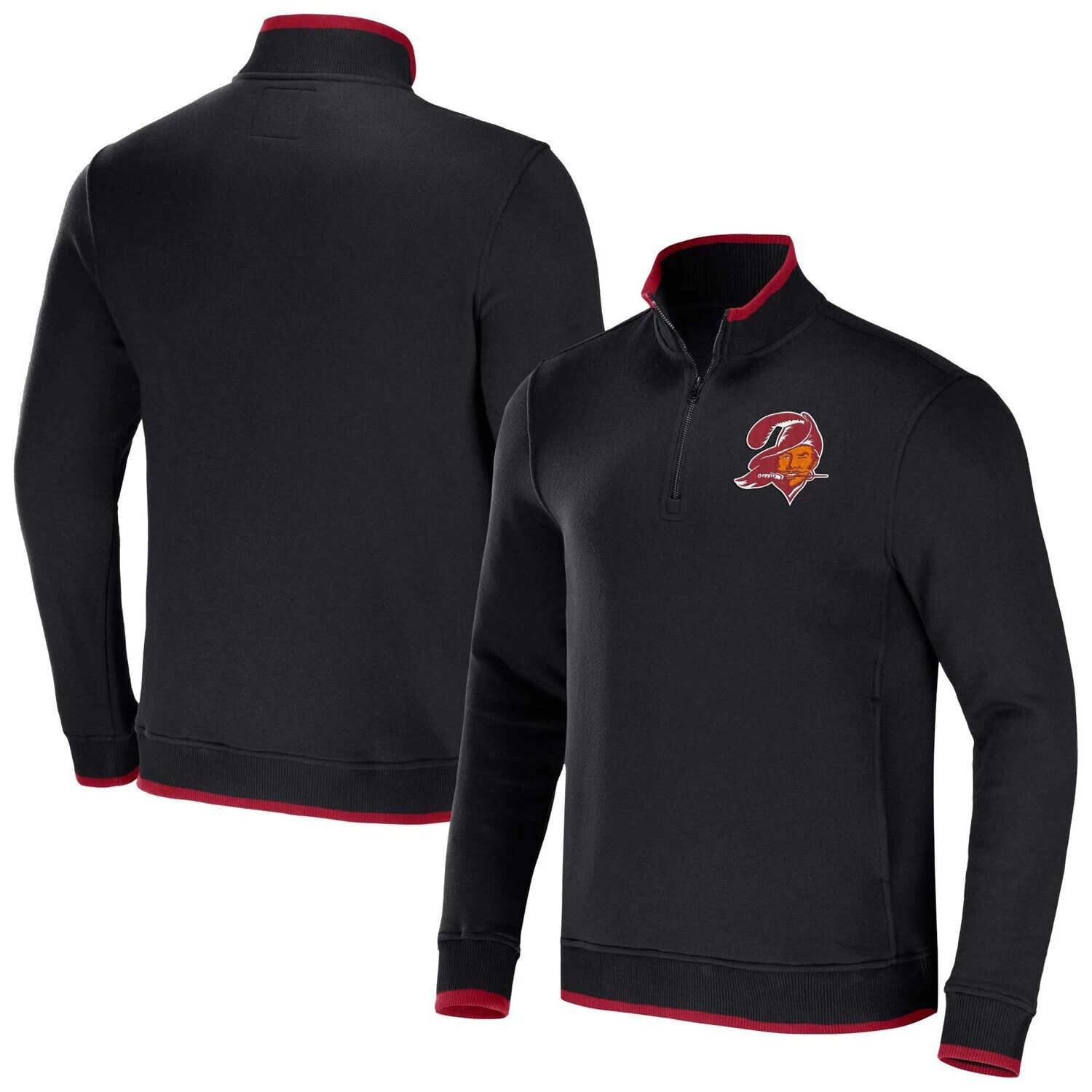 

Мужская футболка NFL x Darius Rucker Collection от Fanatics Black Tampa Bay Buccaneers с молнией на четверть и логотипом