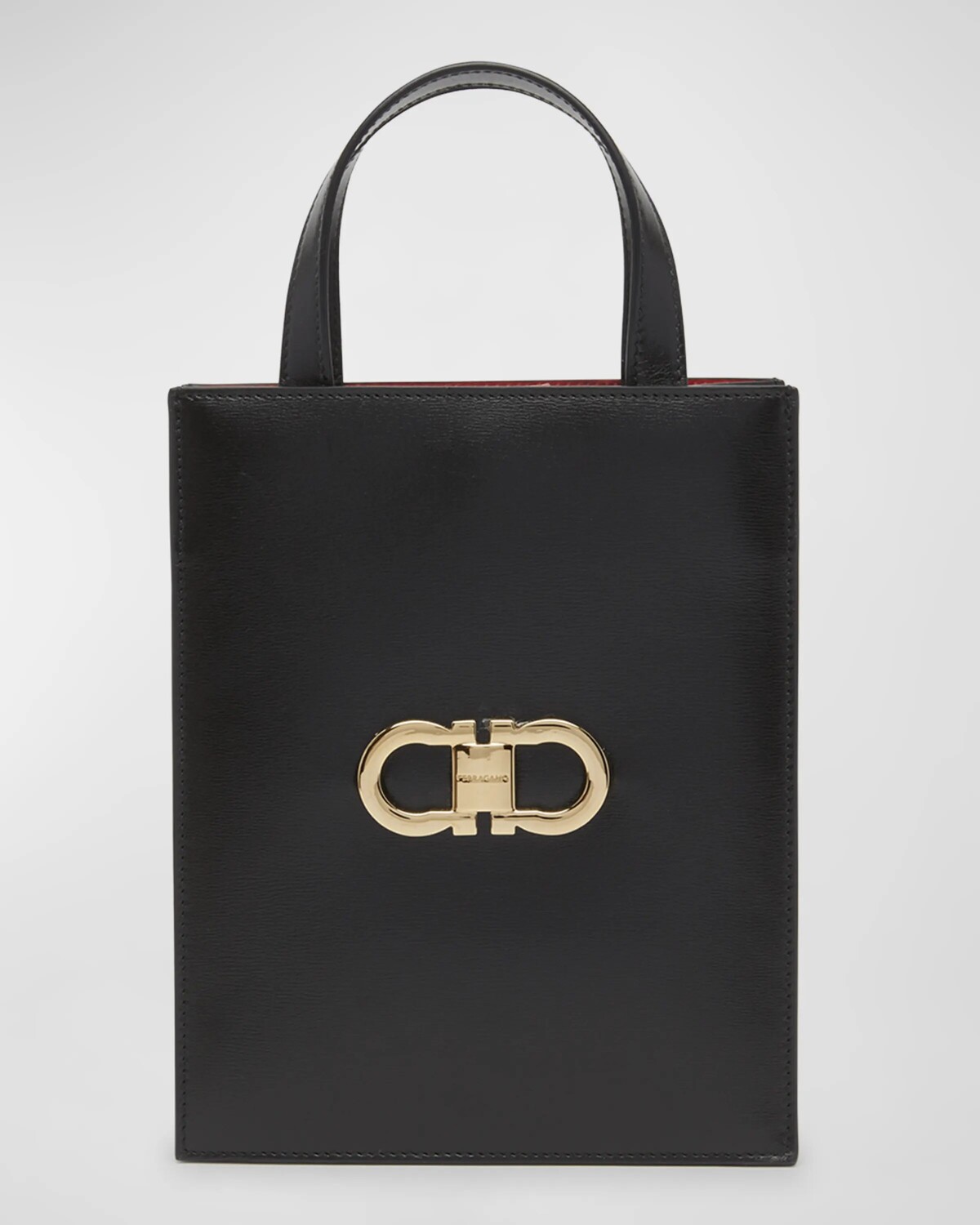 

Миниатюрная двухцветная большая сумка Double Gancio Ferragamo, цвет Nero