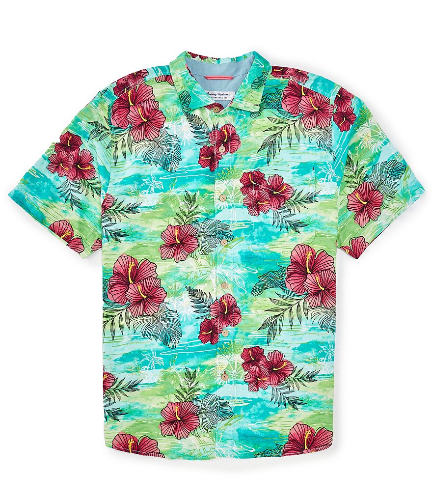 Tommy Bahama Veracruz Cay Fresco Blooms Тканая рубашка с короткими рукавами, цветочный