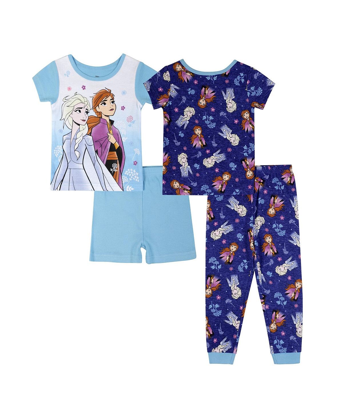 

Хлопковая пижама для маленьких девочек, 2 шт., комплект из 4 предметов Frozen 2